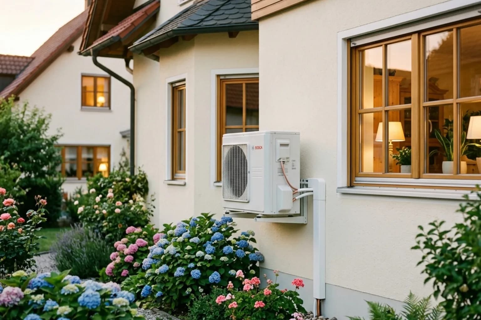 Außengerät einer Klimaanlage an einer Hausfassade